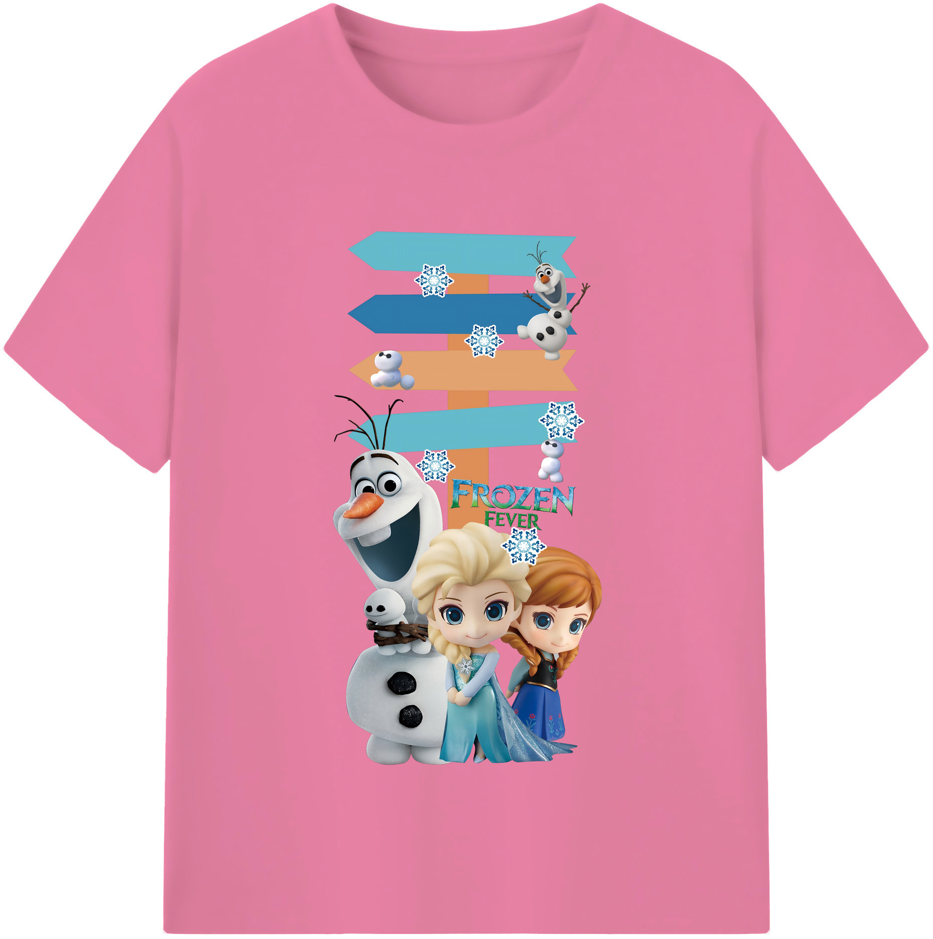 （画像用） アナと雪の女王 アンナ エルサ Frozen Anna Elsa 綿100％半袖Tシャツ（フロントプリント）